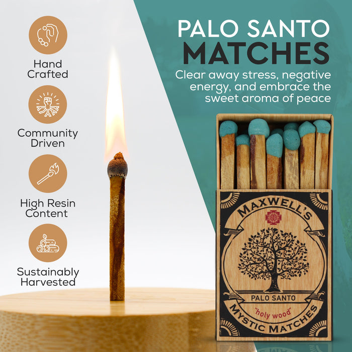 Ethically Harvested Palo Santo Matches - Maxwell's Mystic Market