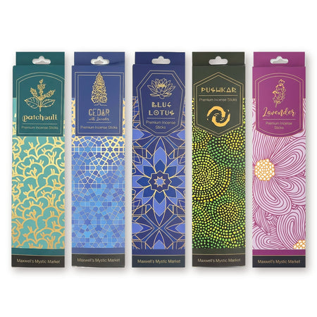 Hand-Rolled Natural Incense Sticks | 5 Signature Scents - Maxwell's Mystic Matches